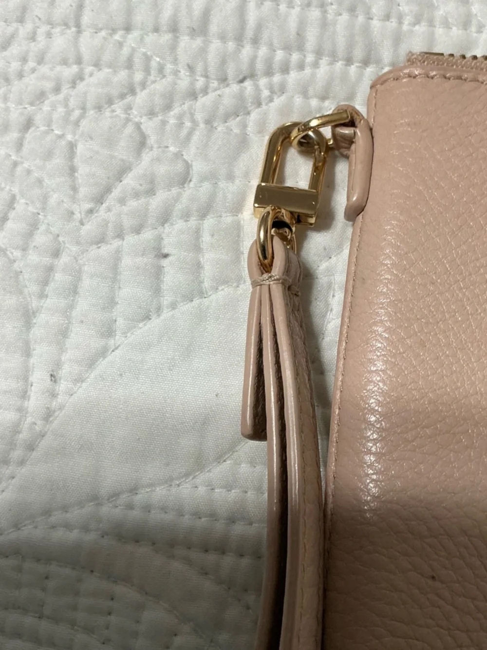 EUC Tory Burch Britten Large Zip Pouch Light Pink